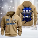 Hoodie Half Zipper Exclusive Logo Gift For Big Rig Enthusiasts CAR198 - Khaki