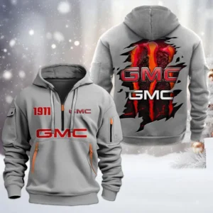 Hoodie Half Zipper Exclusive Logo Gift For Strong Utility Auto Enthusiasts CAR198 - Gray