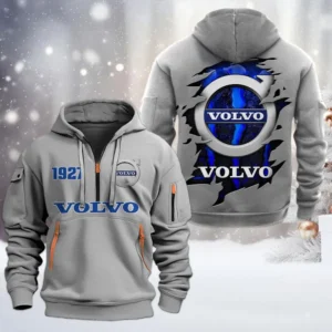 Hoodie Half Zipper Exclusive Logo Gift For International Vehicle Enthusiasts CAR198 - Gray
