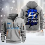 Hoodie Half Zipper Exclusive Logo Gift For Mid-Size Vehicle Enthusiasts CAR198 - Gray
