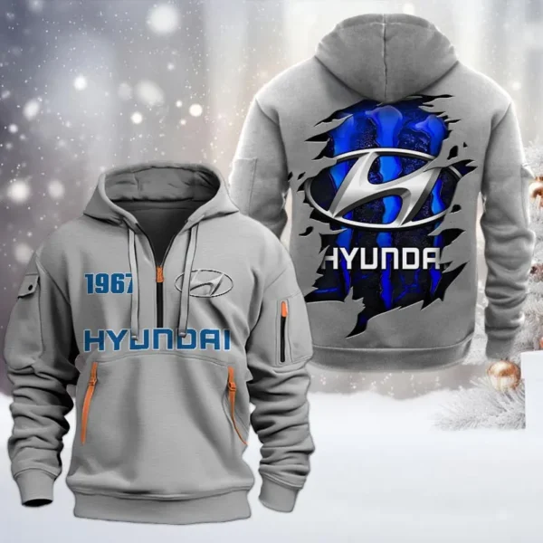 Hoodie Half Zipper Exclusive Logo Gift For Mid-Size Vehicle Enthusiasts CAR198 - Gray