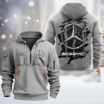 Hoodie Half Zipper Exclusive Logo Gift For Small Performance Car Enthusiasts CAR198 - Gray