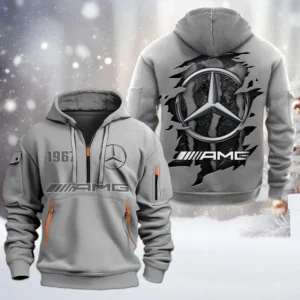 Hoodie Half Zipper Exclusive Logo Gift For Small Performance Car Enthusiasts CAR198 - Gray