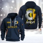 Hoodie Half Zipper Exclusive Logo Gift For Practical Small Car Enthusiasts CAR198 - Navy