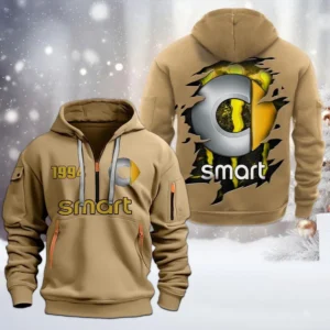 Hoodie Half Zipper Exclusive Logo Gift For Urban Mini Auto Enthusiasts CAR198 - Khaki
