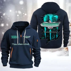 Hoodie Half Zipper Exclusive Logo Gift For Classic American Car Enthusiasts CAR198 - Navy