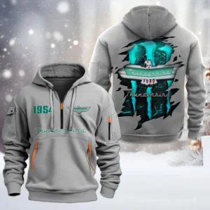 Hoodie Half Zipper Exclusive Logo Gift For High-Performance Vehicle Enthusiasts CAR198 - Gray