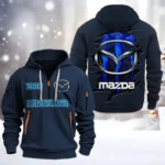 Hoodie Half Zipper Exclusive Logo Gift For High-Performance Vehicle Enthusiasts CAR198 - Navy