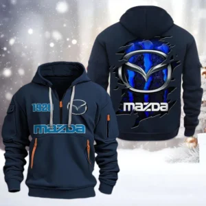 Hoodie Half Zipper Exclusive Logo Gift For High-Performance Vehicle Enthusiasts CAR198 - Navy