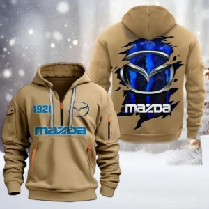 Hoodie Half Zipper Exclusive Logo Gift For Touring Coupe Enthusiasts CAR198 - Khaki