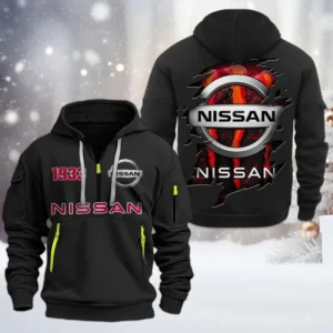 Mid-Size Sedan Hoodie Half Zipper, Exclusive Logo Hoodie For Mid-Size Sedan Enthusiasts CAR198 - Black