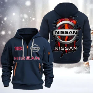 Hoodie Half Zipper Exclusive Logo Gift For Adventure Ride Enthusiasts CAR198 - Navy