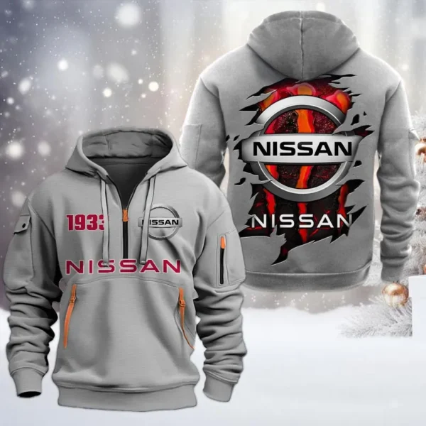 Hoodie Half Zipper Exclusive Logo Gift For JDM Legend Enthusiasts CAR198 - Gray