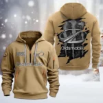 Full-Size Luxury Auto Hoodie Half Zipper, All Over Print Hoodie Gift For Full-Size Luxury Auto Enthusiasts CAR198 - Khaki
