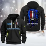 Hoodie Half Zipper Exclusive Logo Gift For American Pony Car Enthusiasts CAR198 - Black