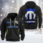 Vintage Car Tuning Hoodie Half Zipper, All Over Print Hoodie Gift For Vintage Car Tuning Enthusiasts CAR198 - Black