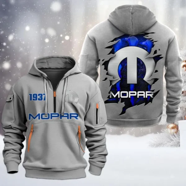 Street Racing Style Hoodie Half Zipper, All Over Print Hoodie Gift For Street Racing Style Enthusiasts CAR198 - Gray