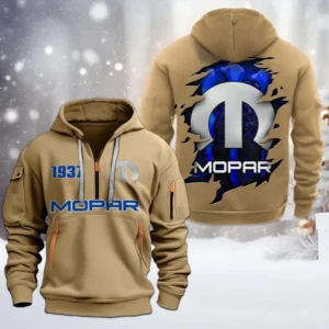 Powertrain Upgrades Hoodie Half Zipper, All Over Print Hoodie Gift For Powertrain Upgrades Enthusiasts CAR198 - Khaki