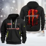 Muscle Car Hoodie Half Zipper, All Over Print Hoodie Gift For Muscle Car Enthusiasts CAR198 - Black