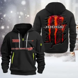 Muscle Car Hoodie Half Zipper, All Over Print Hoodie Gift For Muscle Car Enthusiasts CAR198 - Black