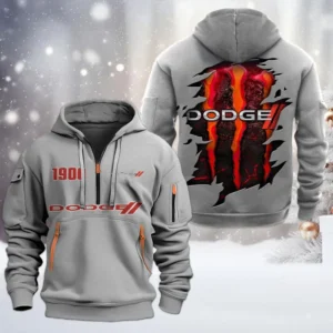 Muscle Car Hoodie Half Zipper, All Over Print Hoodie Gift For Muscle Car Enthusiasts CAR198 - Gray