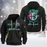Hoodie Half Zipper Exclusive Logo Gift For Vintage Ride Enthusiasts CAR198 - Black