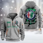 Hoodie Half Zipper Exclusive Logo Gift For Italian Classic Enthusiasts CAR198 - Gray