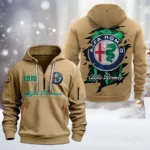 Hoodie Half Zipper Exclusive Logo Gift For Racing Heritage Enthusiasts CAR198 - Khaki