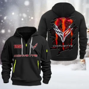 Hoodie Half Zipper Exclusive Logo Gift For Heavy-Duty Truck Enthusiasts CAR198 - Black