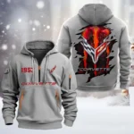 Roadster Hoodie Half Zipper, All Over Print Hoodie Gift For Roadster Enthusiasts CAR198 - Gray