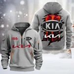 Hoodie Half Zipper Exclusive Logo Gift For Urban Hatchback Enthusiasts CAR198 - Gray