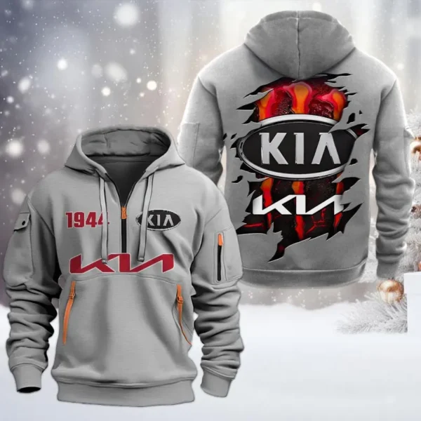 Hoodie Half Zipper Exclusive Logo Gift For Urban Hatchback Enthusiasts CAR198 - Gray