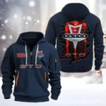 Hoodie Half Zipper Exclusive Logo Gift For Historic American Ride Enthusiasts CAR198 - Navy