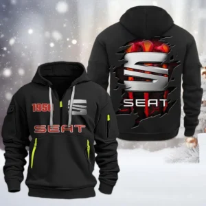 Hoodie Half Zipper Exclusive Logo Gift For Family Sedan Enthusiasts CAR198 - Black