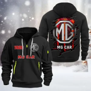 Hoodie Half Zipper Exclusive Logo Gift For Historic Automobile Enthusiasts CAR198 - Black