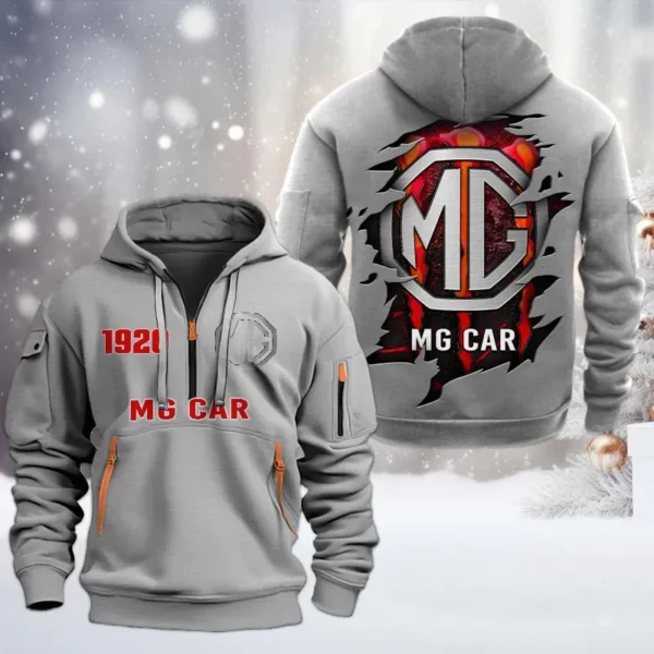 Hoodie Half Zipper Exclusive Logo Gift For Vintage Sports Auto Enthusiasts CAR198 - Gray