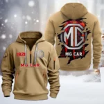 Hoodie Half Zipper Exclusive Logo Gift For Compact Roadster Enthusiasts CAR198 - Khaki