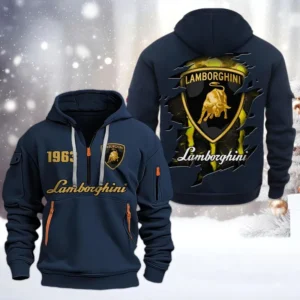 Hoodie Half Zipper Exclusive Logo Gift For Car Grand Tourer Enthusiasts CAR198 - Navy