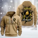 Car High-Performance Hoodie Half Zipper, All Over Print Hoodie Gift For Car High-Performance Enthusiasts CAR198 - Khaki