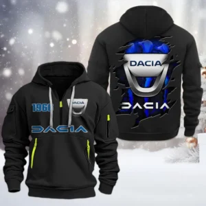 Hoodie Half Zipper Exclusive Logo Gift For Compact SUV Enthusiasts CAR198 - Black