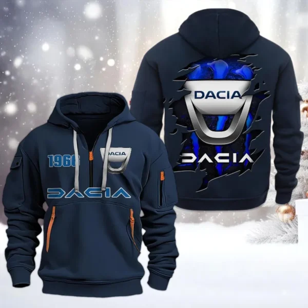 Hoodie Half Zipper Exclusive Logo Gift For Family Hatchback Enthusiasts CAR198 - Navy