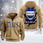 Hoodie Half Zipper Exclusive Logo Gift For Practical Auto Enthusiasts CAR198 - Khaki