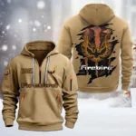 Hoodie Half Zipper Exclusive Logo Gift For Collectible Vehicle Enthusiasts CAR198 - Khaki