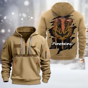 Hoodie Half Zipper Exclusive Logo Gift For Collectible Vehicle Enthusiasts CAR198 - Khaki