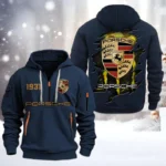 Hoodie Half Zipper Exclusive Logo Gift For Sports Car Enthusiasts CAR198 - Navy