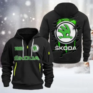Hoodie Half Zipper Exclusive Logo Gift For Mid-Size Sedan Enthusiasts CAR198 - Black