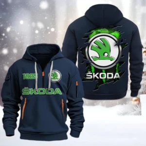 Hoodie Half Zipper Exclusive Logo Gift For Urban Compact Auto Enthusiasts CAR198 - Navy
