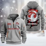 Family Hatchback Hoodie Half Zipper, All Over Print Hoodie Gift For Family Hatchback Enthusiasts CAR198 - Gray