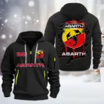 Italian Racing Car Hoodie Half Zipper, All Over Print Hoodie Gift For Italian Racing Car Enthusiasts CAR198 - Black