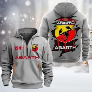 Hoodie Half Zipper Exclusive Logo Gift For Rally Car Enthusiasts CAR198 - Gray